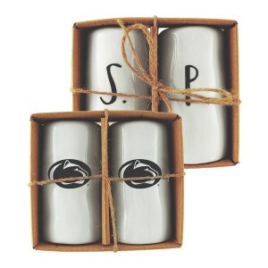 ceramic salt & pepper set with Penn State Athletic Logos